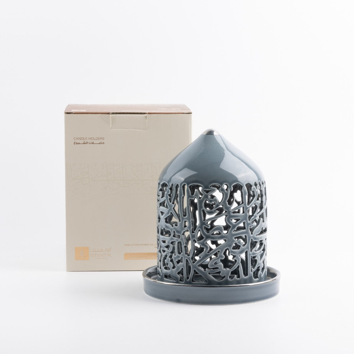 Otantik Jiwar Medium Electronic Candle Haze Blue & Silver Shining