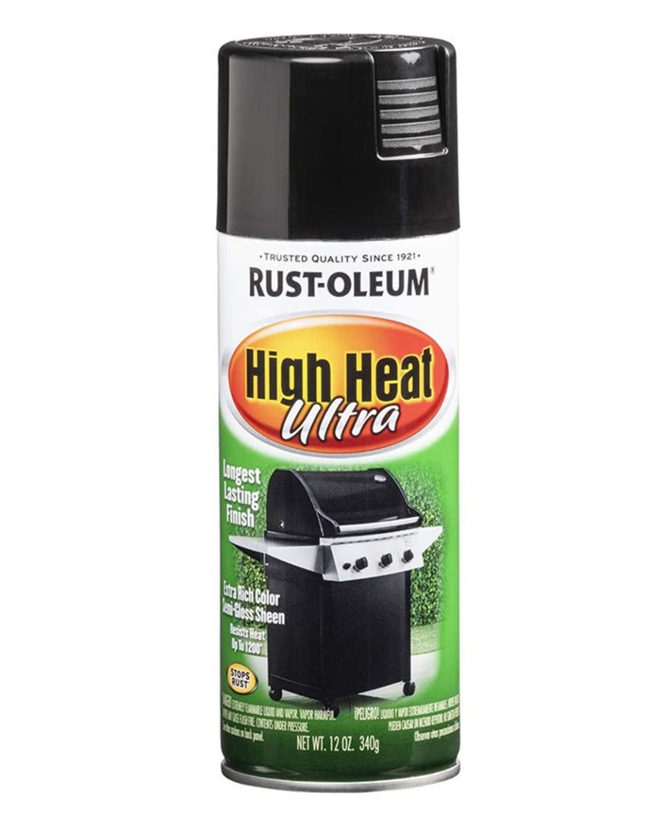 RustOleum High Heat Ultra Cover Black 12Oz
