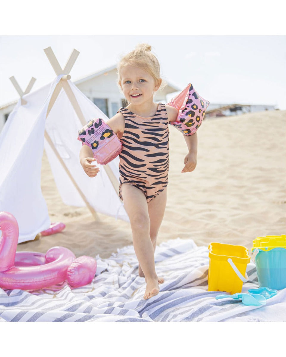 Swim Essentials Beige Leopard Inflatable Swimming Armbands 2-6 years