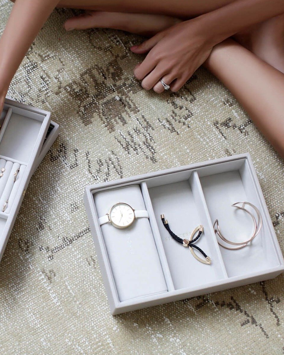 Stackers Grey Velvet Watch & Bracelet Pad