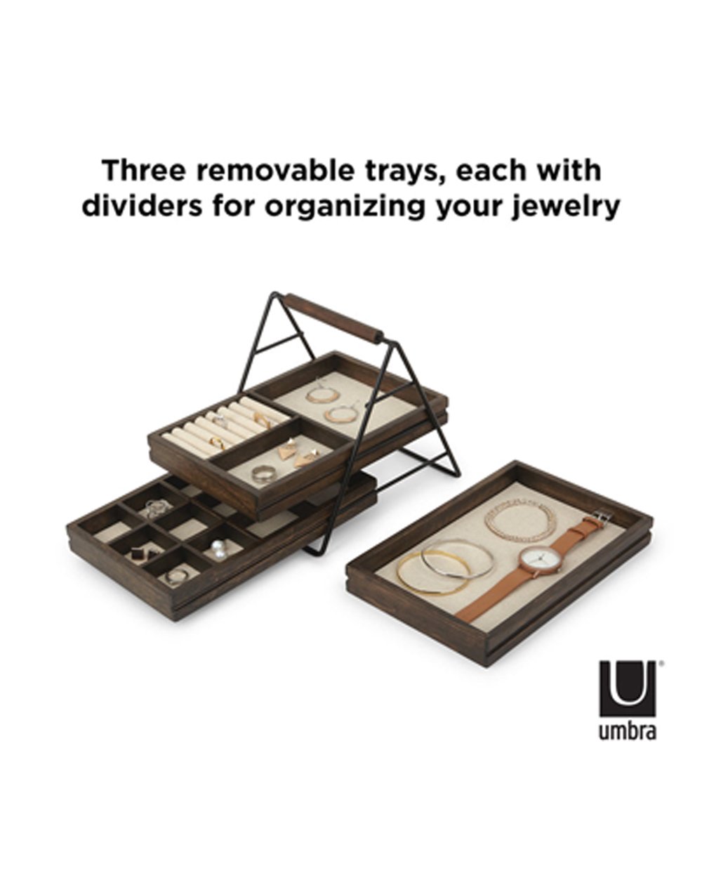 Umbra Terrace Jewelry Tray Black Walnut