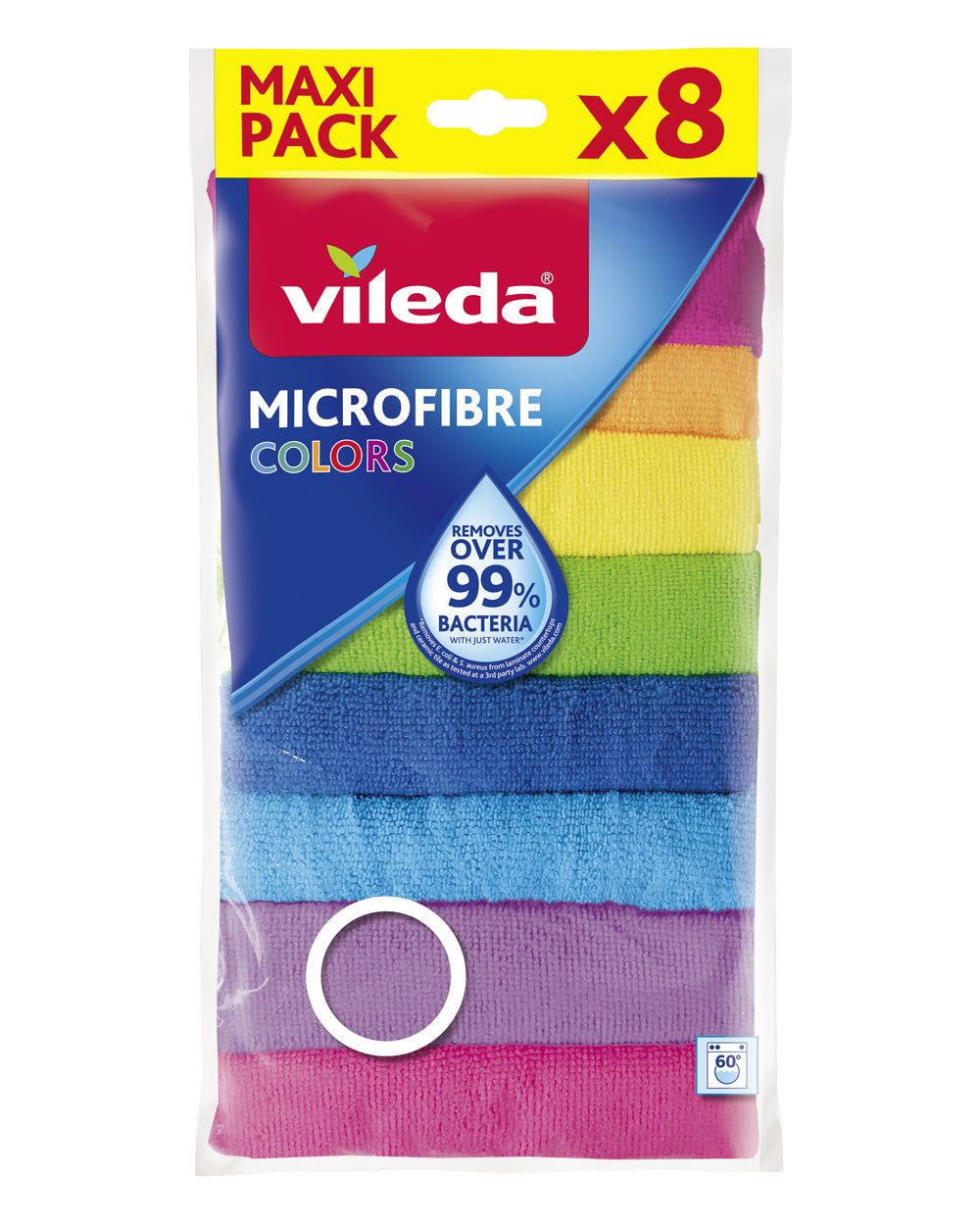Vileda Microfibre Colors Cloths Pack of 8