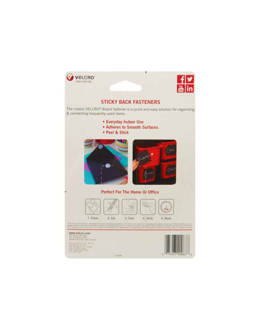 Velcro Tape 3/4inch X 5ft. White