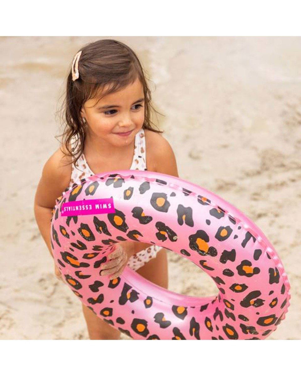 Swim Essentials Rose Gold Leopard Kids Swimring 55cm