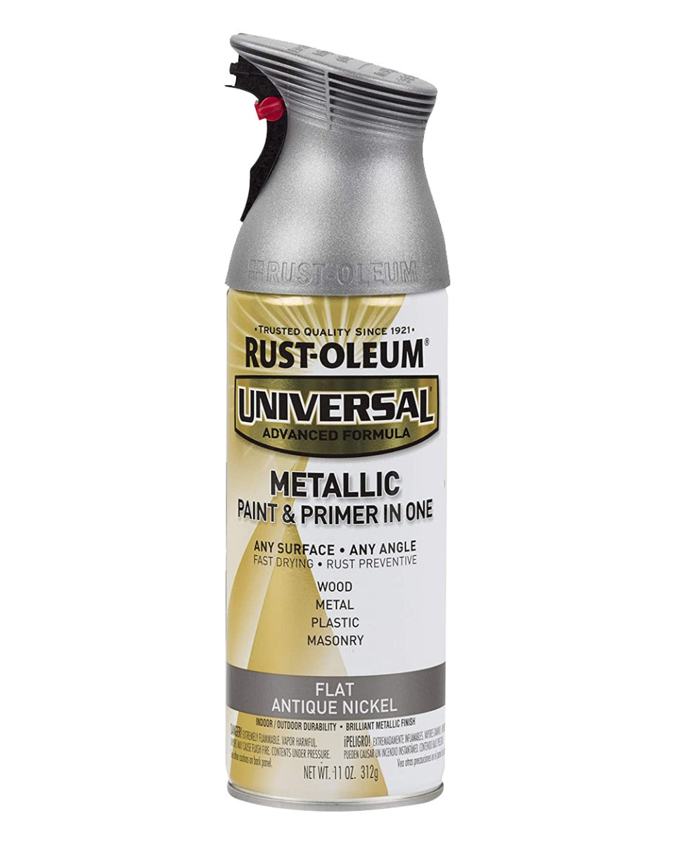 RustOleum Universal Premium Surface Spray Paint
 Metallic Flat Antique Nickel