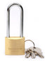 Terminator brand Long Shackle Brass Pad lock 30mm with 3 keys