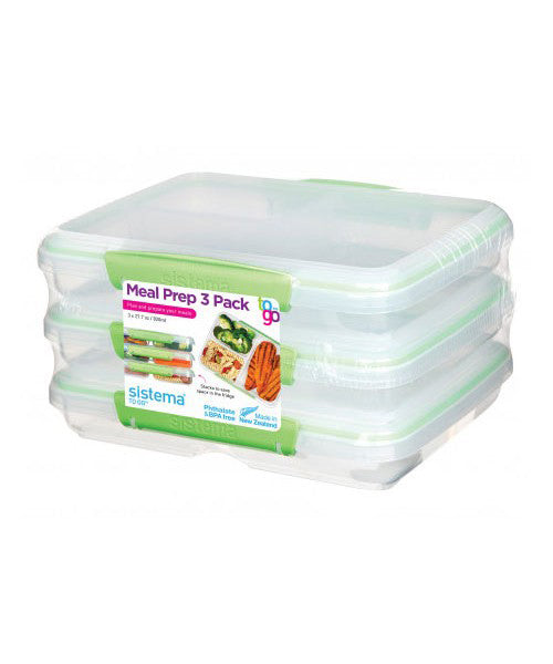 Sistema Meal Prep 3 Pack To Go 820ML