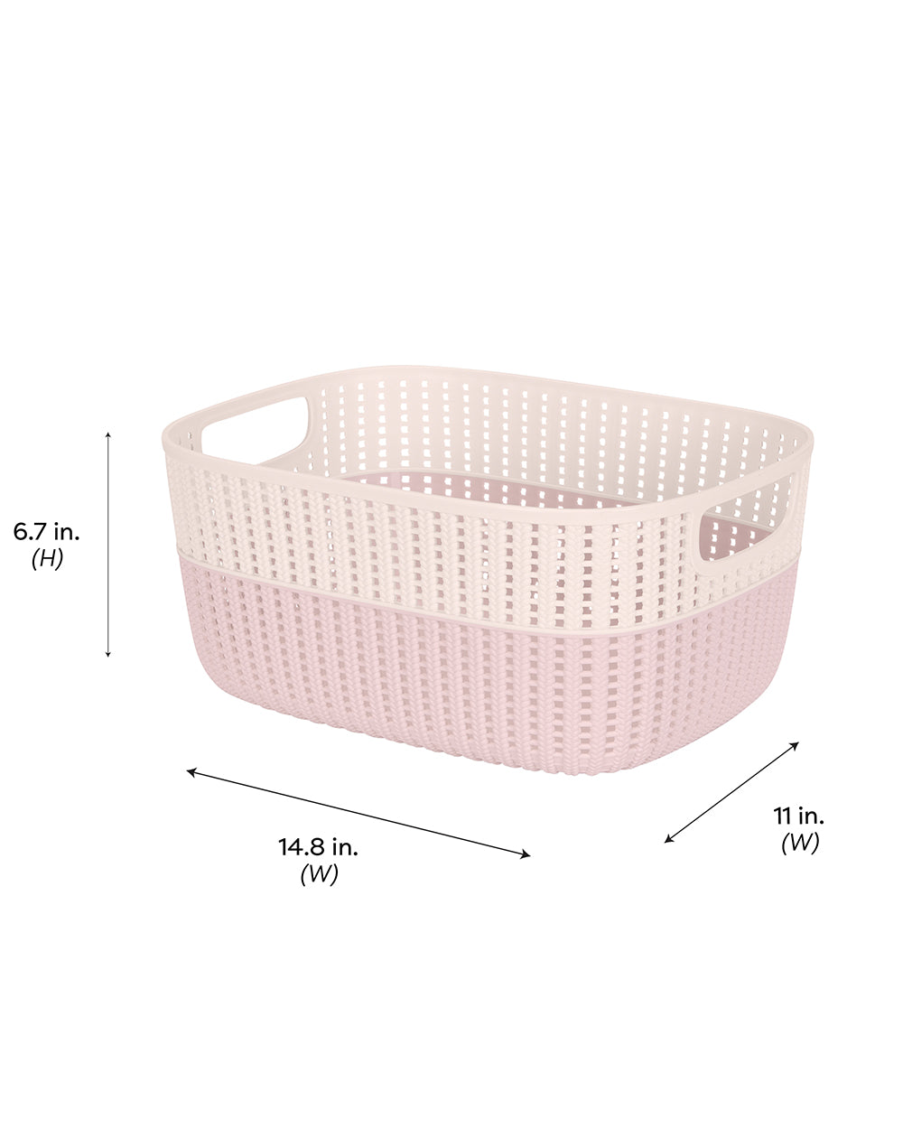 Simplify Sailor Knot Storage Tote Two Tone Large Blush