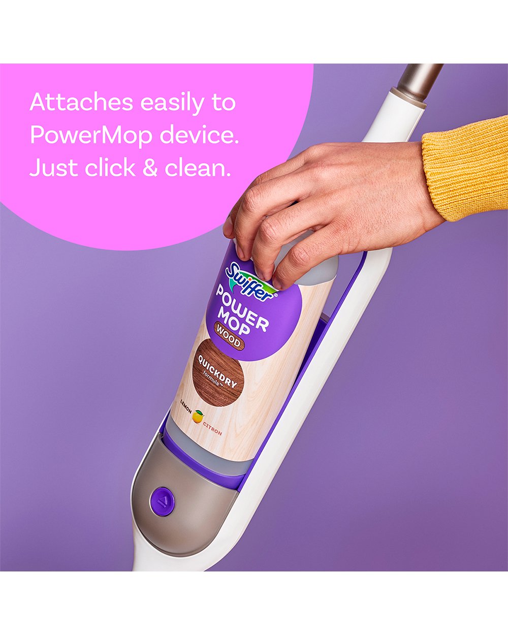 Swiffer 750ML Power Mop Wood Floor Cleaning Solution Lemon Scent