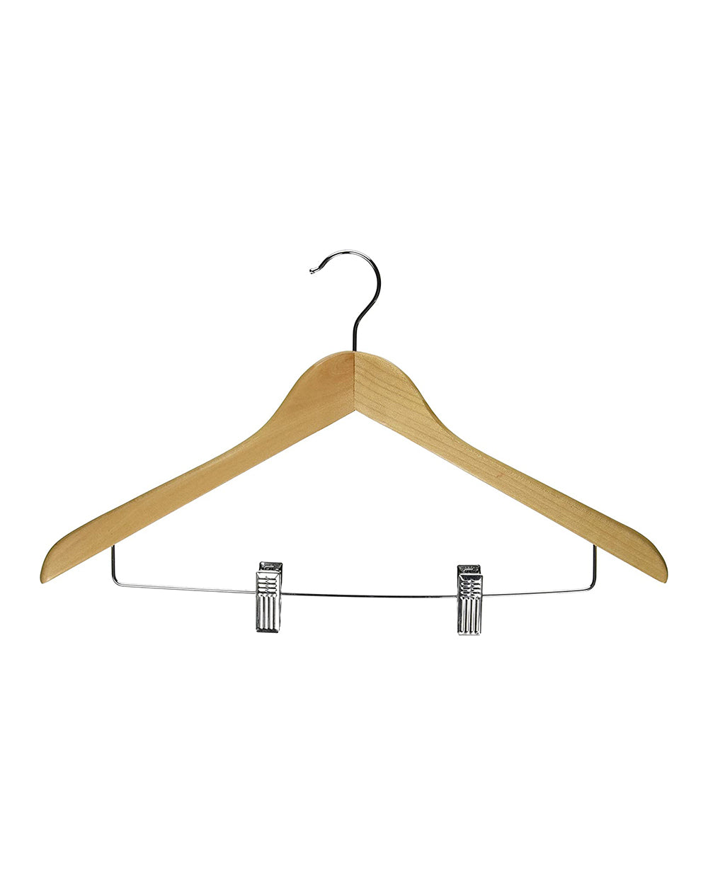 Whitmor Natural Wood Collection Suit Hangers with Clip Set Of 2
