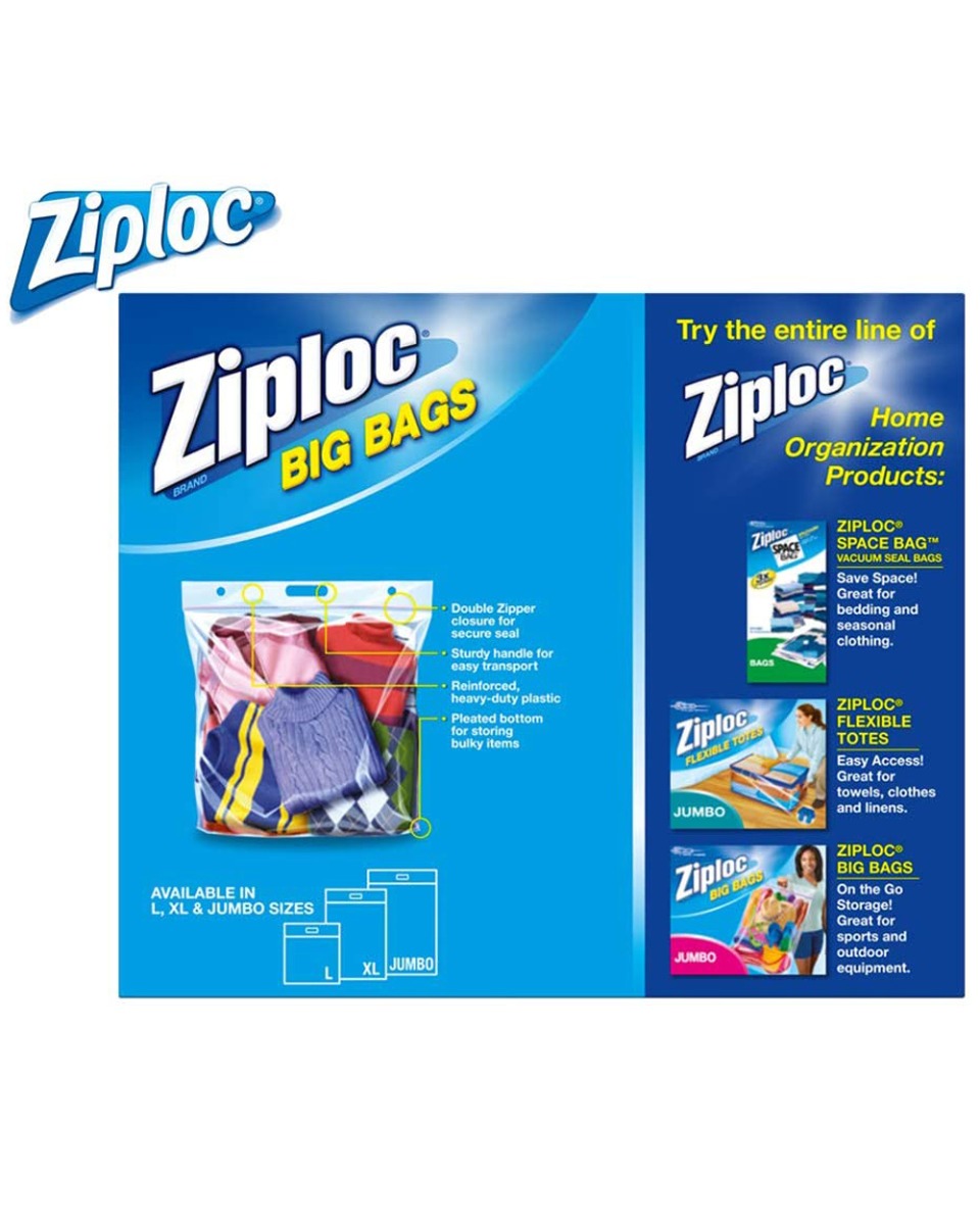 Ziploc 4 Pack Extra Large Heavy Duty Big Bag