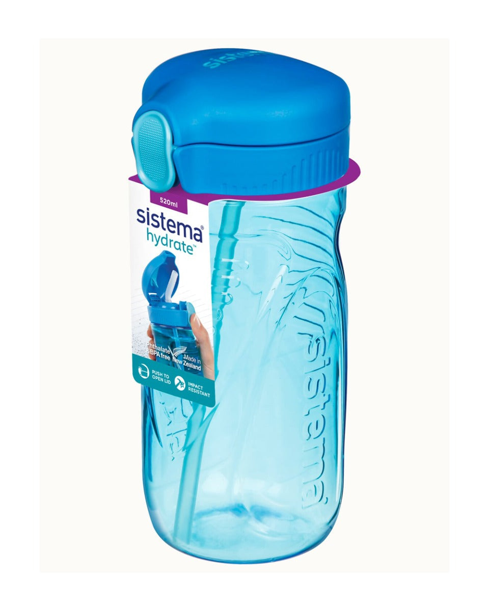 Sistema 520ML Tritan Quick Flip Water Bottle Blue