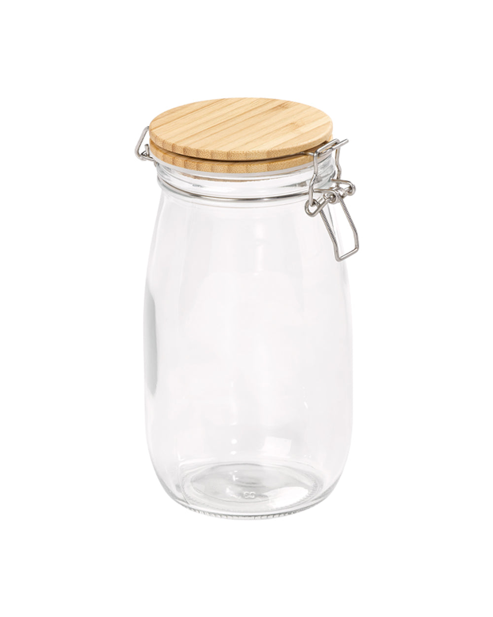 Tala 1.2 Liter Glass Jar with Bamboo Clip Top Lid Stainless Steel Clips & Clear Silicone Seals