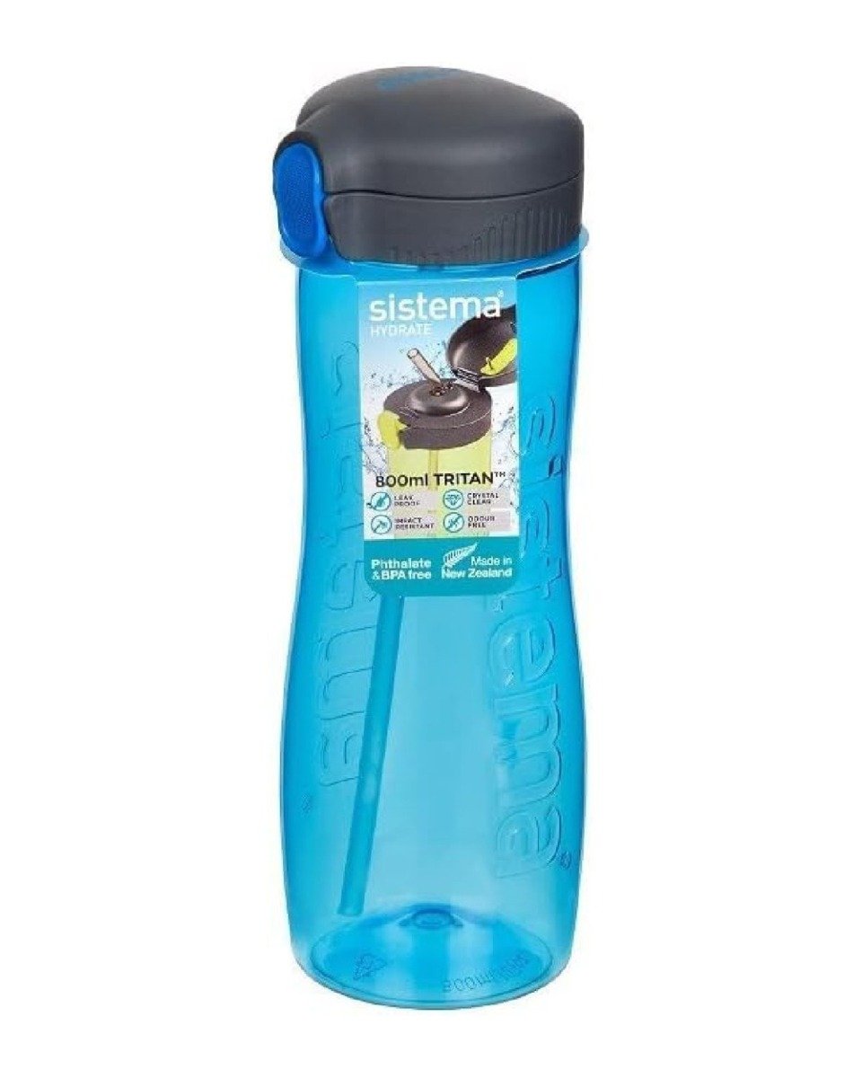 Sistema 800ml Tritan Quick Flip Bottle Blue