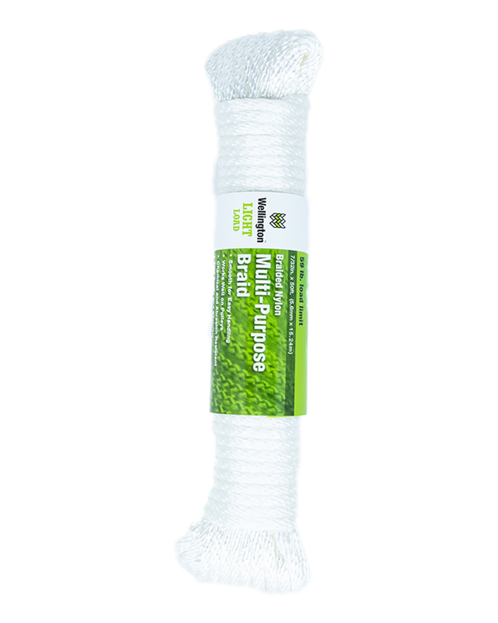 Wellington Cordage 7/32"x50' White Nylon Cord