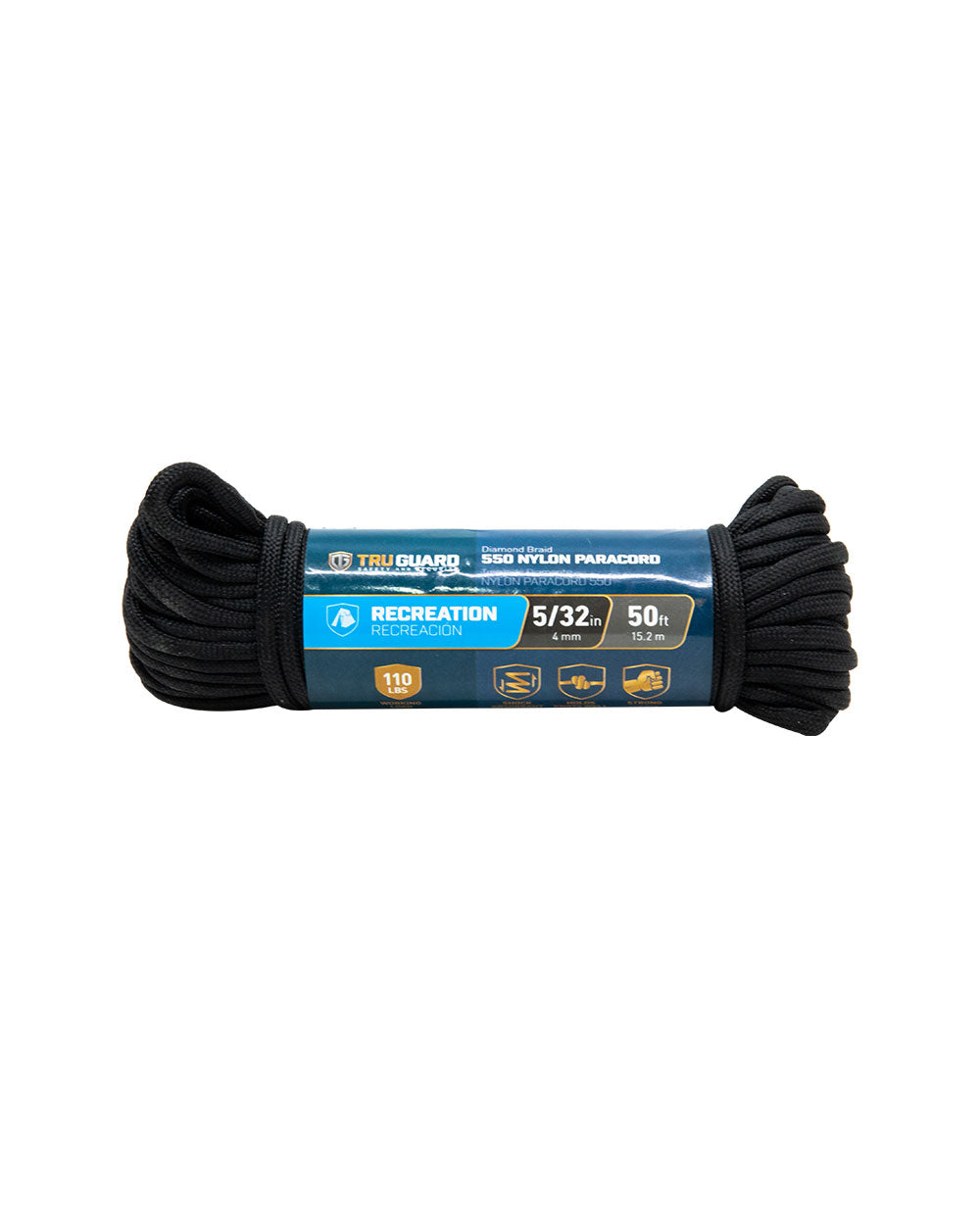 Tru-Guard 5/32"x50' Black Paracord