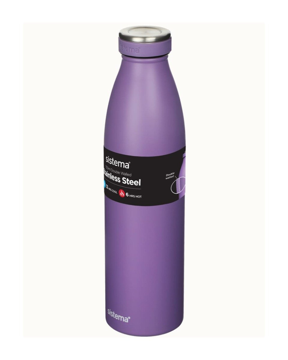 Sistema 500ML Stainless Steel Bottle Misty Purple