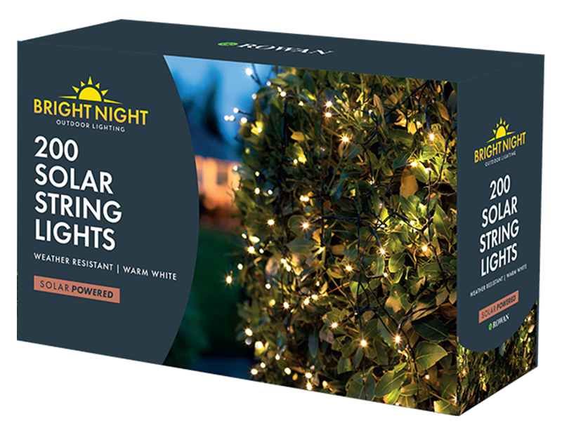 Rowan 200 LED Solar String Lights Warm White