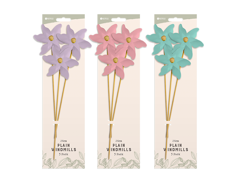 Rowan Plain Windmills 24cm 1 Piece Pack of 3