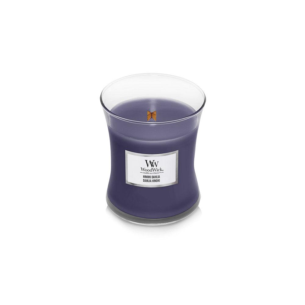 Woodwick Medium Hourglass Candle Hinoki Dahlia