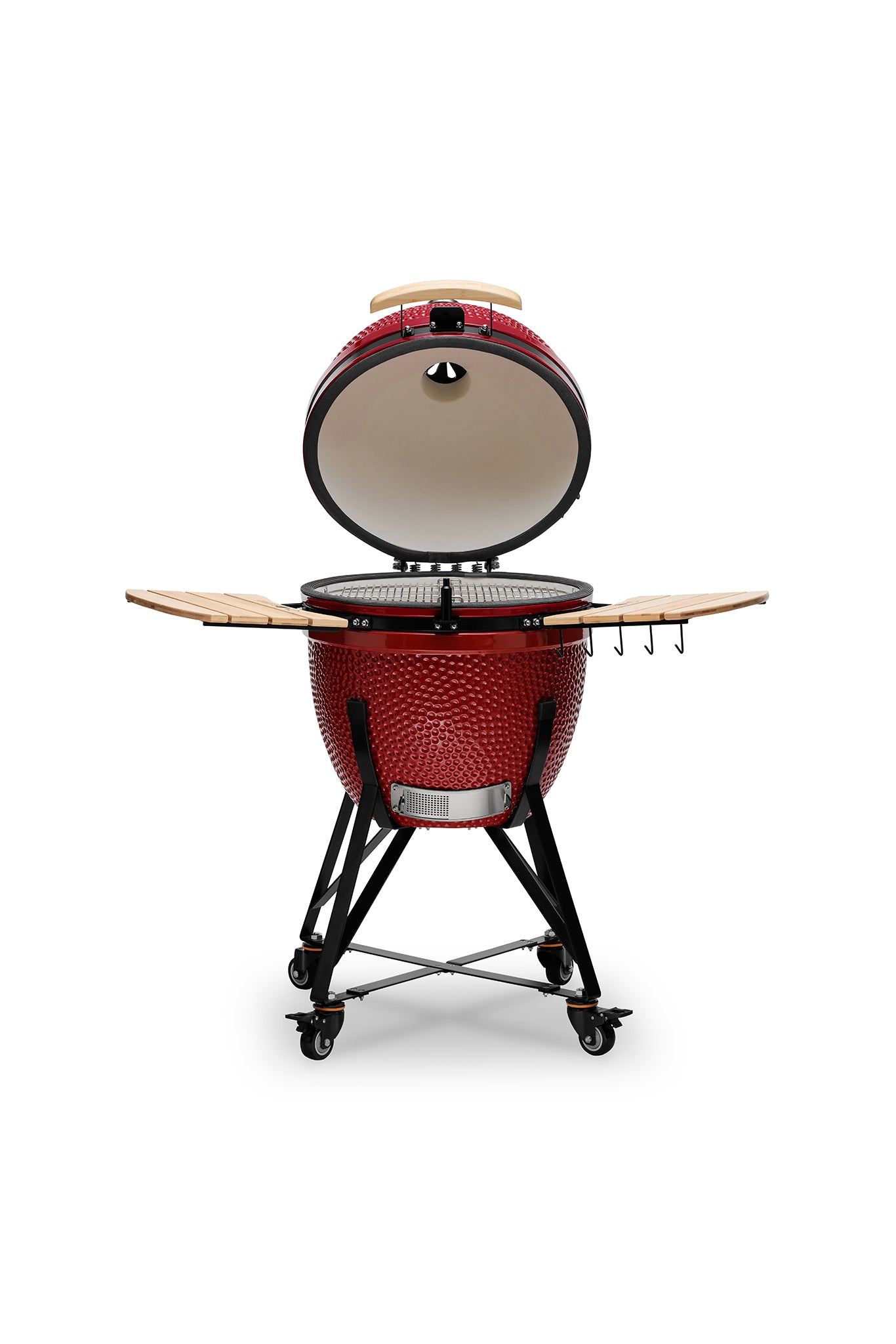 Kamado BONO Grande 23-Inch Ceramic Charcoal Grill, Red – Premium Outdoor BBQ Smoker & Pizza Oven