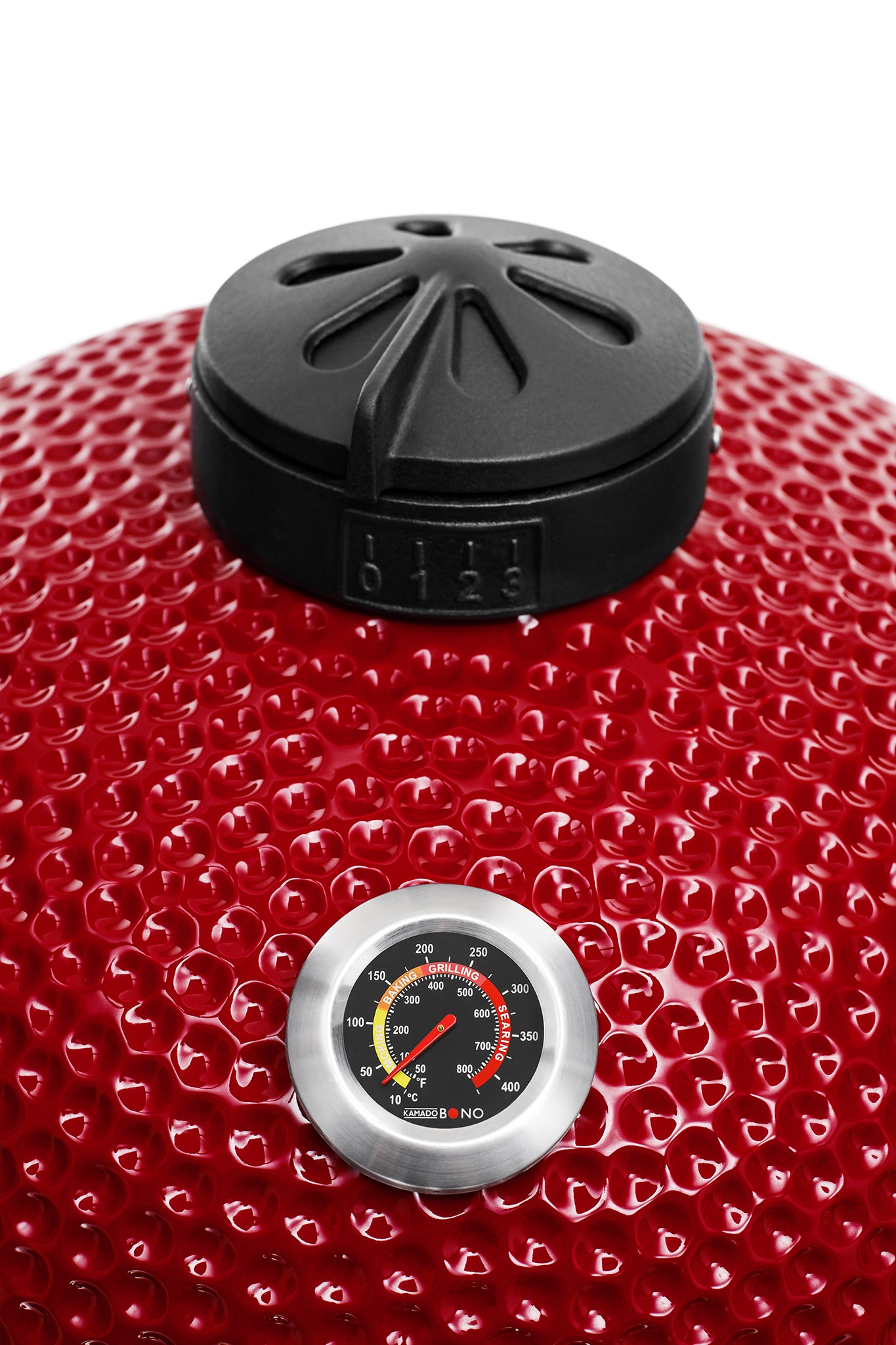 Kamado BONO Grande 23-Inch Ceramic Charcoal Grill, Red – Premium Outdoor BBQ Smoker & Pizza Oven