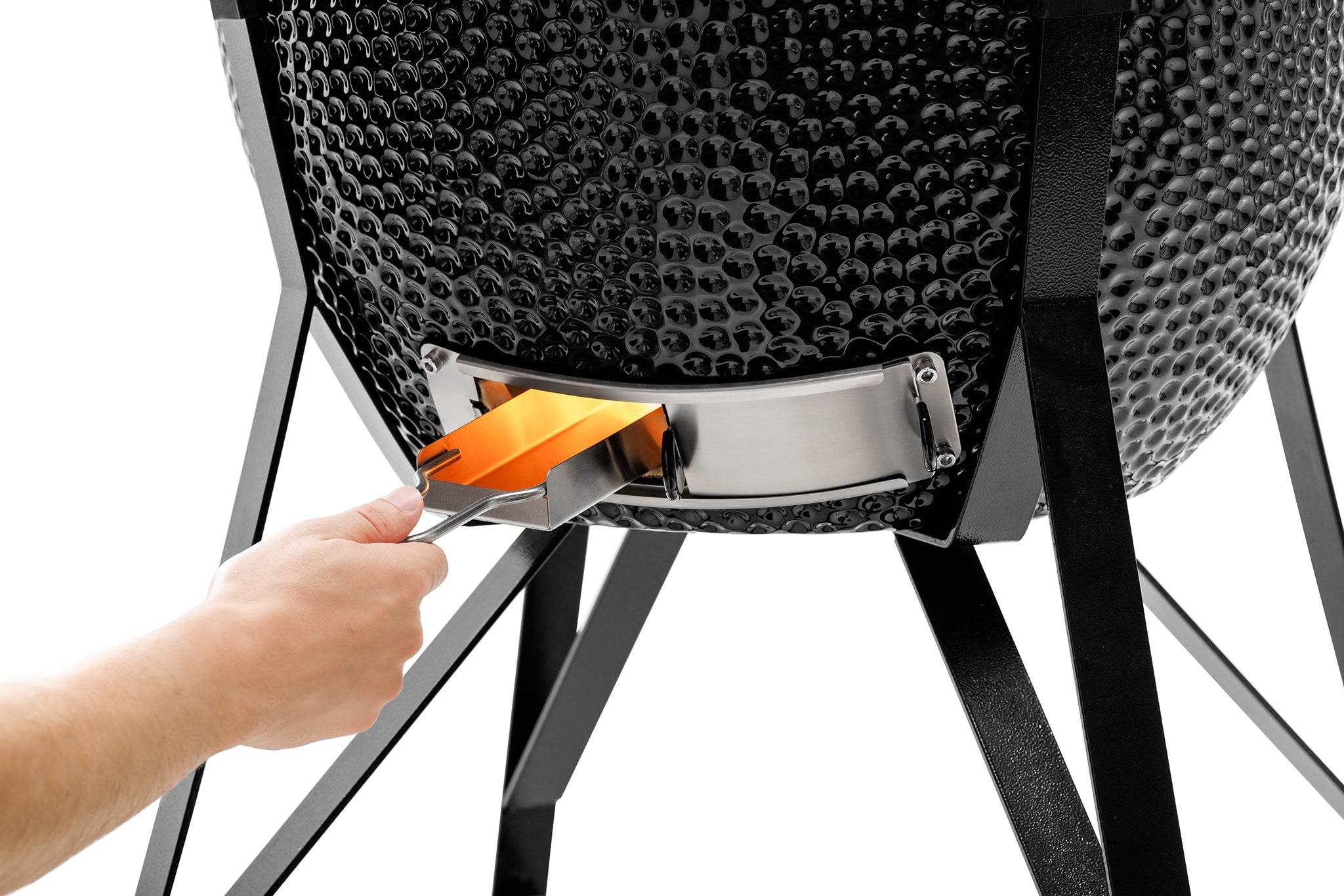 Kamado BONO Media Ceramic Charcoal Grill – Black | 21-Inch (52cm) BBQ Smoker, Outdoor Cooking Kamado Grill & Pizza Oven