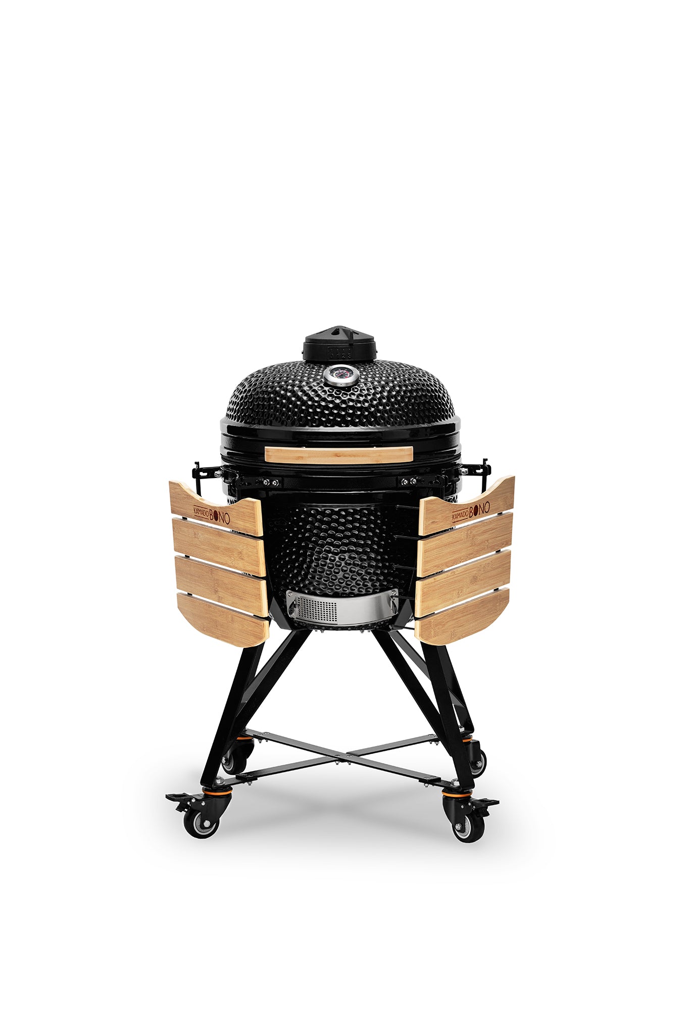 Kamado BONO Media Ceramic Charcoal Grill – Black | 21-Inch (52cm) BBQ Smoker, Outdoor Cooking Kamado Grill & Pizza Oven