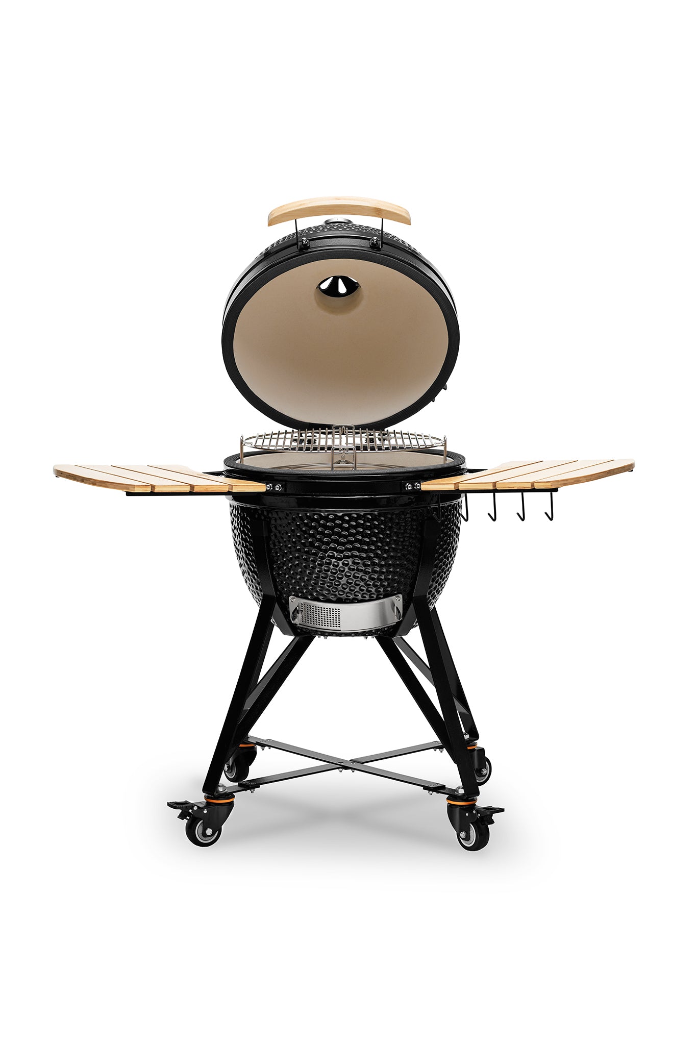 Kamado BONO Media Ceramic Charcoal Grill – Black | 21-Inch (52cm) BBQ Smoker, Outdoor Cooking Kamado Grill & Pizza Oven