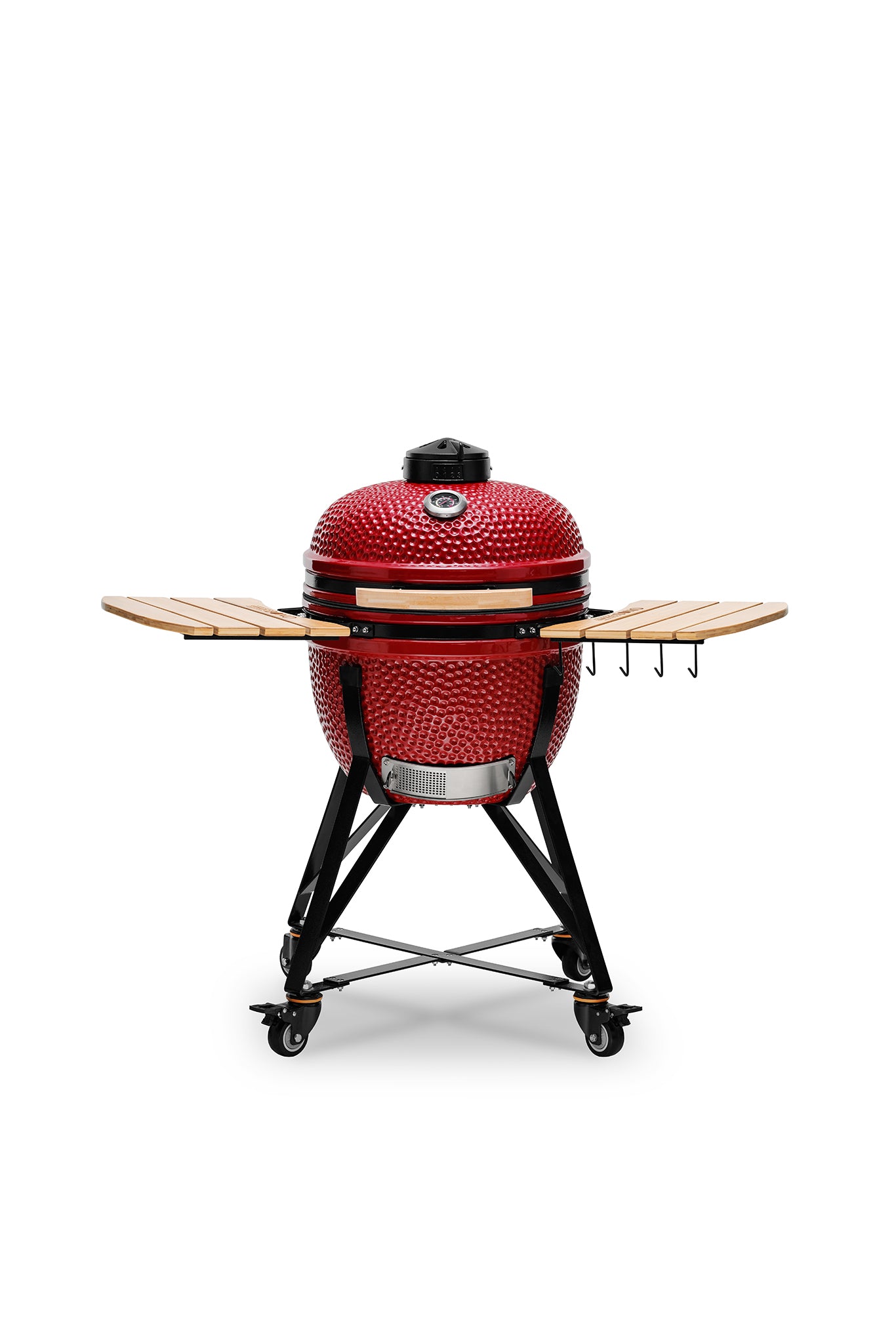 Kamado BONO Media 21-Inch Ceramic Charcoal Grill, Red – Versatile Outdoor BBQ Smoker & Pizza Oven