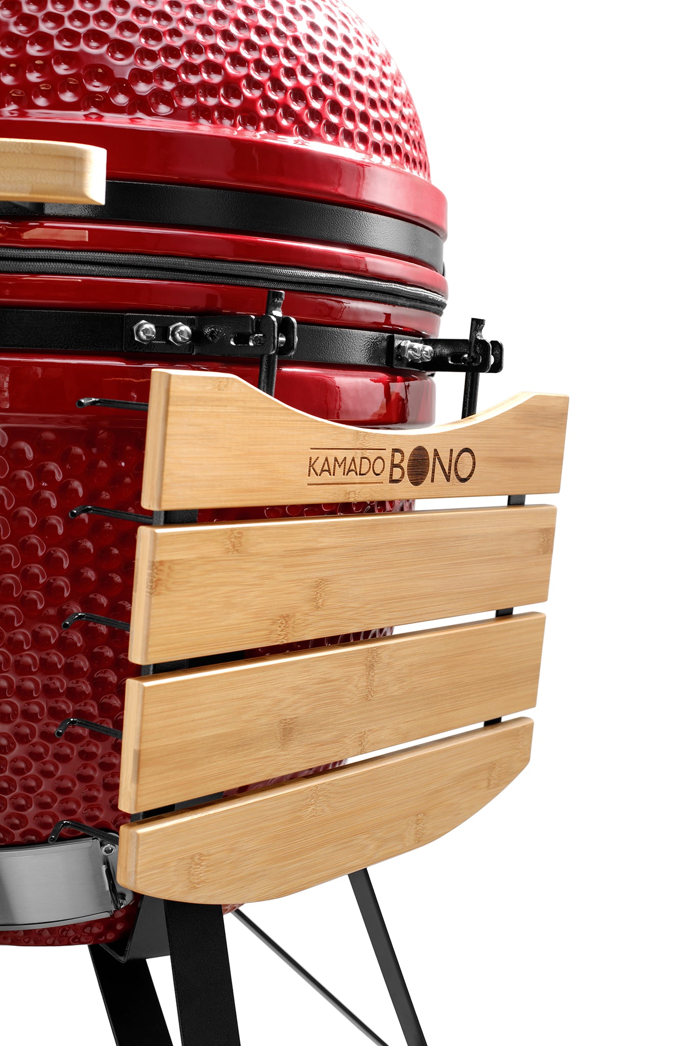 Kamado BONO Media 21-Inch Ceramic Charcoal Grill, Red – Versatile Outdoor BBQ Smoker & Pizza Oven