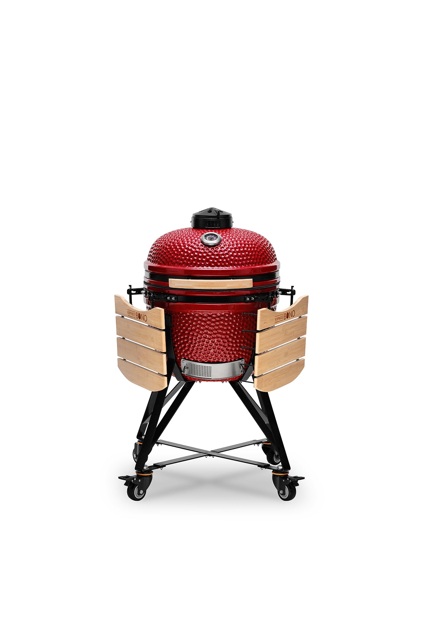 Kamado BONO Media 21-Inch Ceramic Charcoal Grill, Red – Versatile Outdoor BBQ Smoker & Pizza Oven