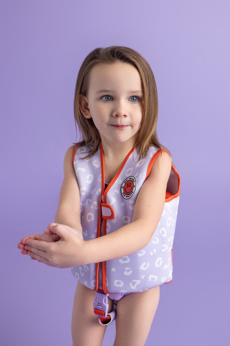 Swim Essentials Lila Leopard Swimming Vest