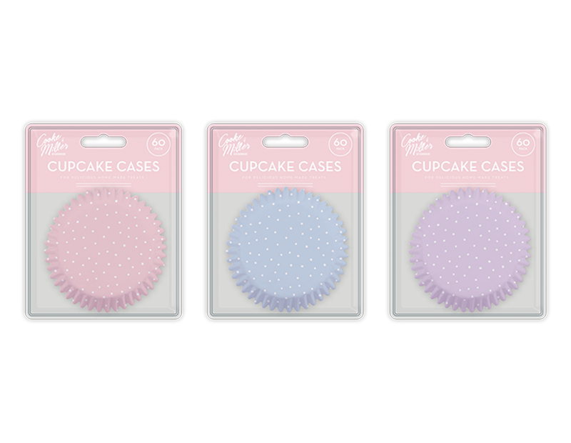 Cooke & Miller Printed Cupcake Cases Assorted Pack of 60