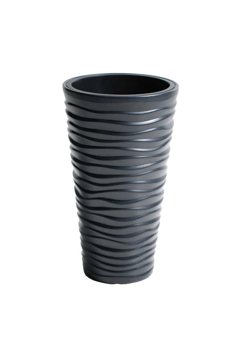 Prosperplast Flower Pot Sandy Slim Ã˜34 x 62cm Anthracite