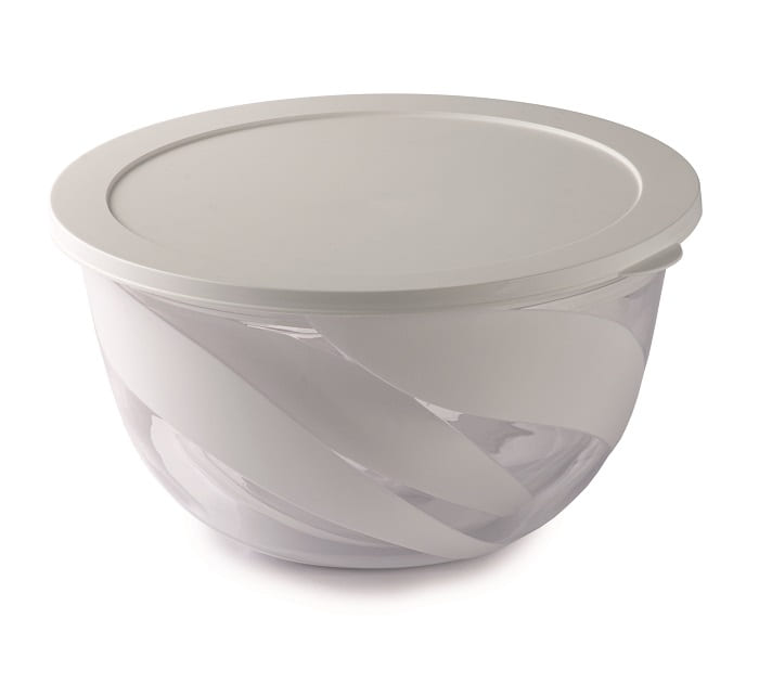 Snips 2 Pieces Salad Bowl 5 Liter and 3 Liter With lids 2 in 1 Set White