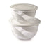 Snips 2 Pieces Salad Bowl 5 Liter and 3 Liter With lids 2 in 1 Set White