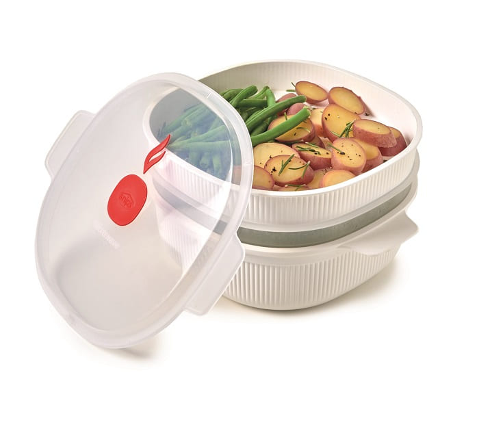 Snips Microwave 2 Tray Dish Steamer 4 Liter