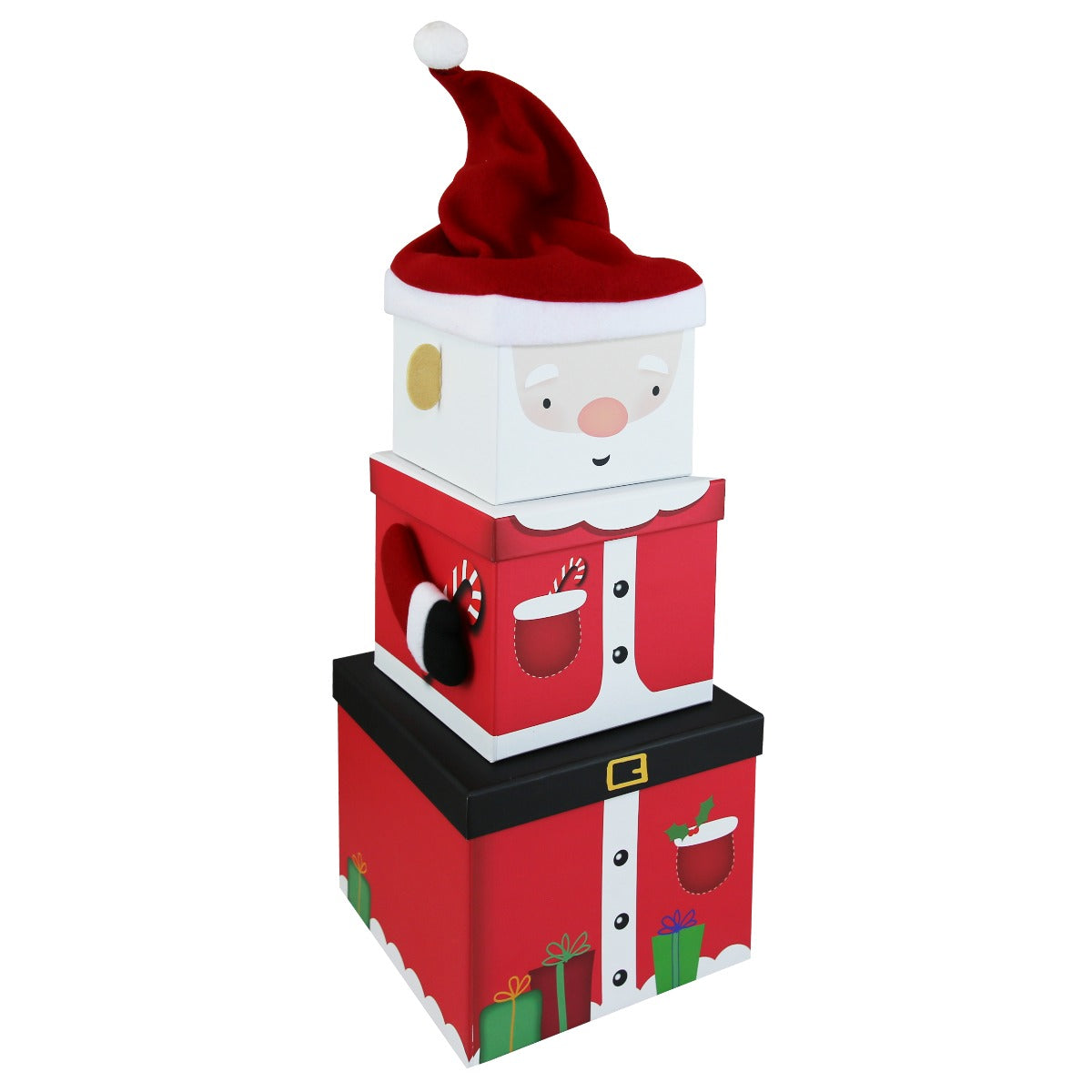 Eurowrap Plush Box XL Santa 3 pieces