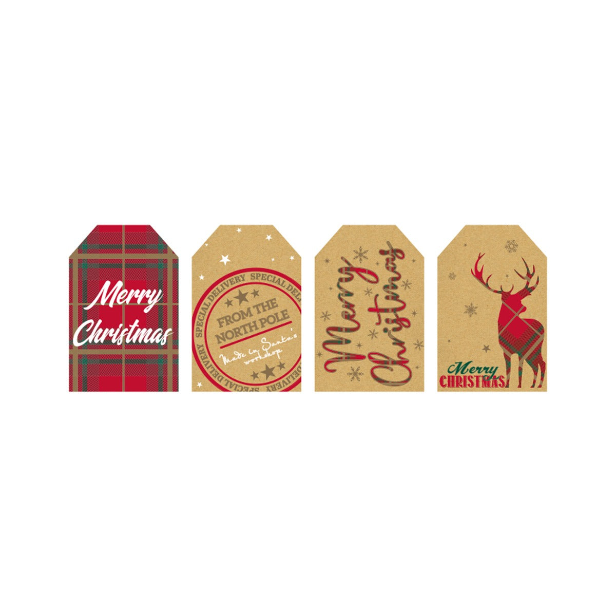 Eurowrap Tartan Kraft Gift Tags Pack Of 20
