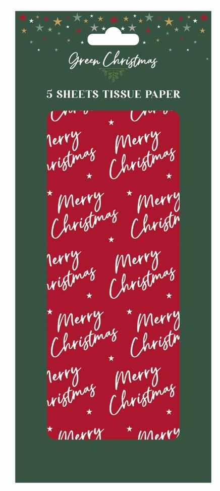 HSR Tissue Paper Christmas Red 5 Sheets