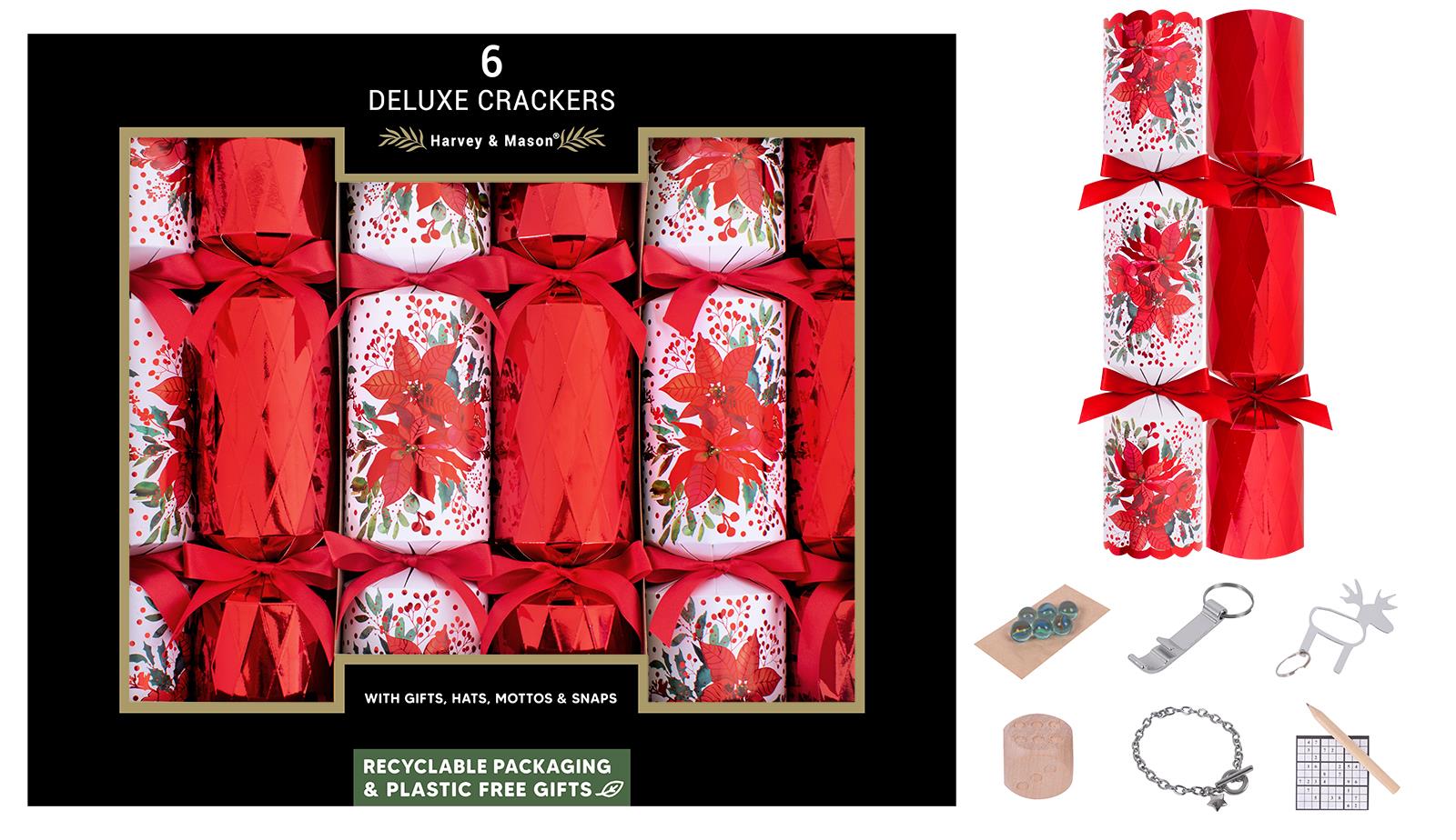 HSR 6 Deluxe Poinsettia 13.5'' Crackers