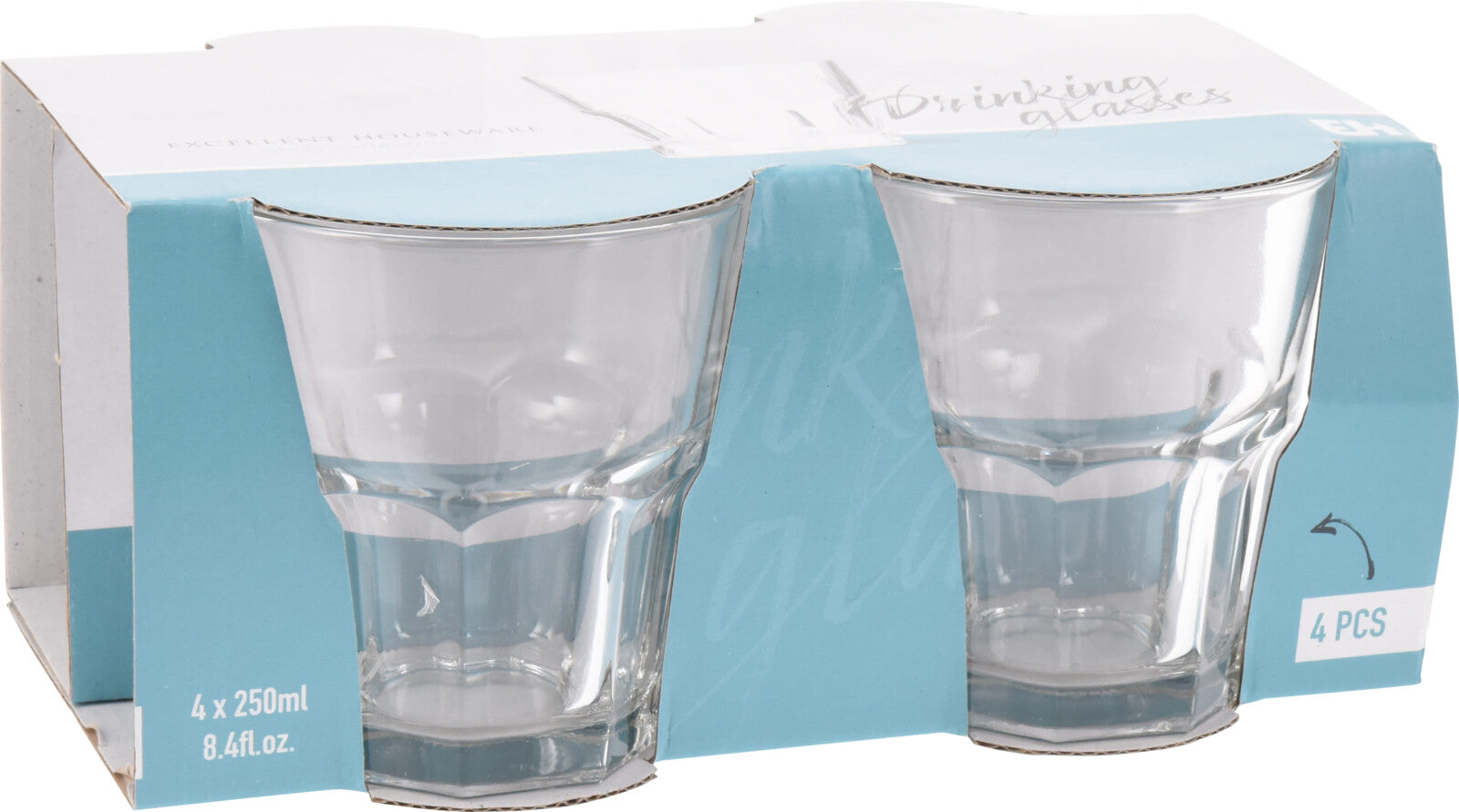 Homesmiths Drinking Glass 250ML Set of 4